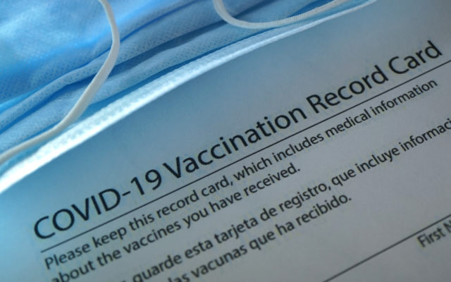 Photo Covid-19 Vaccination Card. Photo from Alpha Media Portland OR