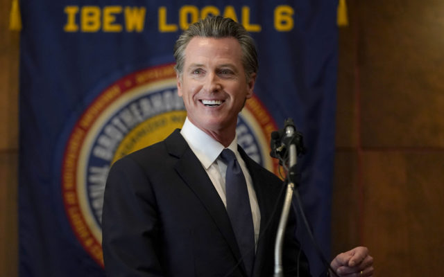 Gov. Gavin Newsom speaks to volunteers in San Francisco, Tuesday, Sept. 14, 2021. The recall election that could remove California Democratic Gov. Newsom is coming to an end. Voting concludes Tuesday in the rare, late-summer election that has emerged as a national battlefront on issues from COVID-19 restrictions to climate change. (AP Photo/Jeff Chiu) Sept 15th 2021 @ap.images
