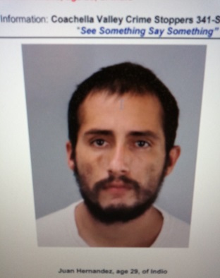 Photo of Indio Ca Murder Suspect Juan Hernandez. Photo from City of Indio CA Police Dept