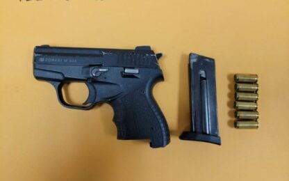 Photo of handgun and ammo confiscated during the arrest of two boys, ages 13, in Coachella, after recent assault and robbery January 2022. Photo from Riverside County Sheriffs Dept