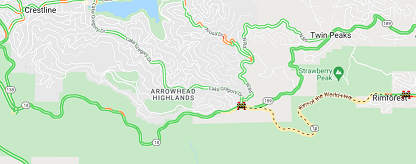 Map of road work on SR 18 near Big Bear CA Map from Caltrans