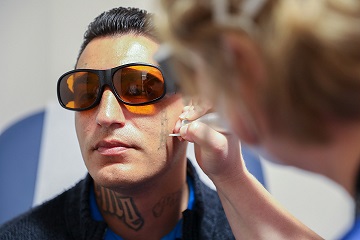 David Loya, getting tattoo removed at Loma Linda University Health new program Photo from Loma Linda Medical Center CA