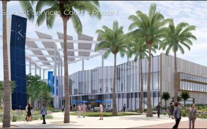 Artists concept drawing of new Student Center proposed at Cal State Palm Desert CA Photo from Cal State Palm Desert CA