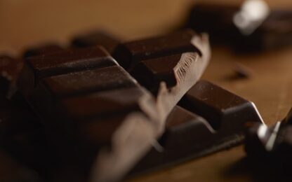 Dark chocolate bars on a table. Photo from Alpha Media Portland OR