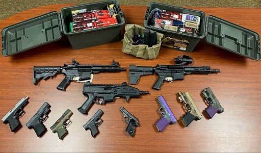 Stash of guns found in La Quinta Photo from Riverside County Sheriffs Dept 